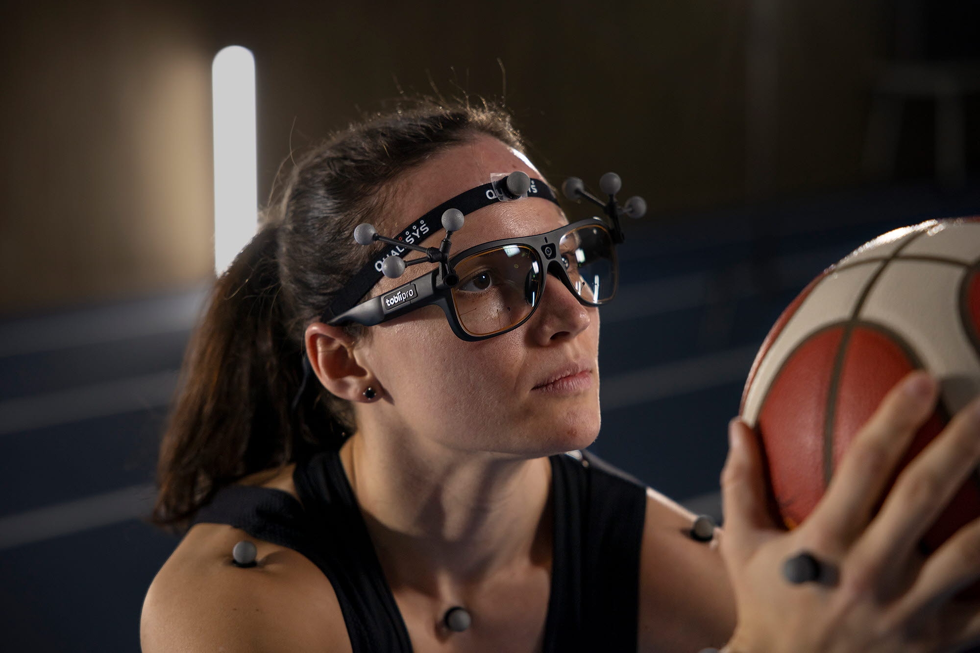 Qualysis motion capture markers on Tobii Pro Glasses 3