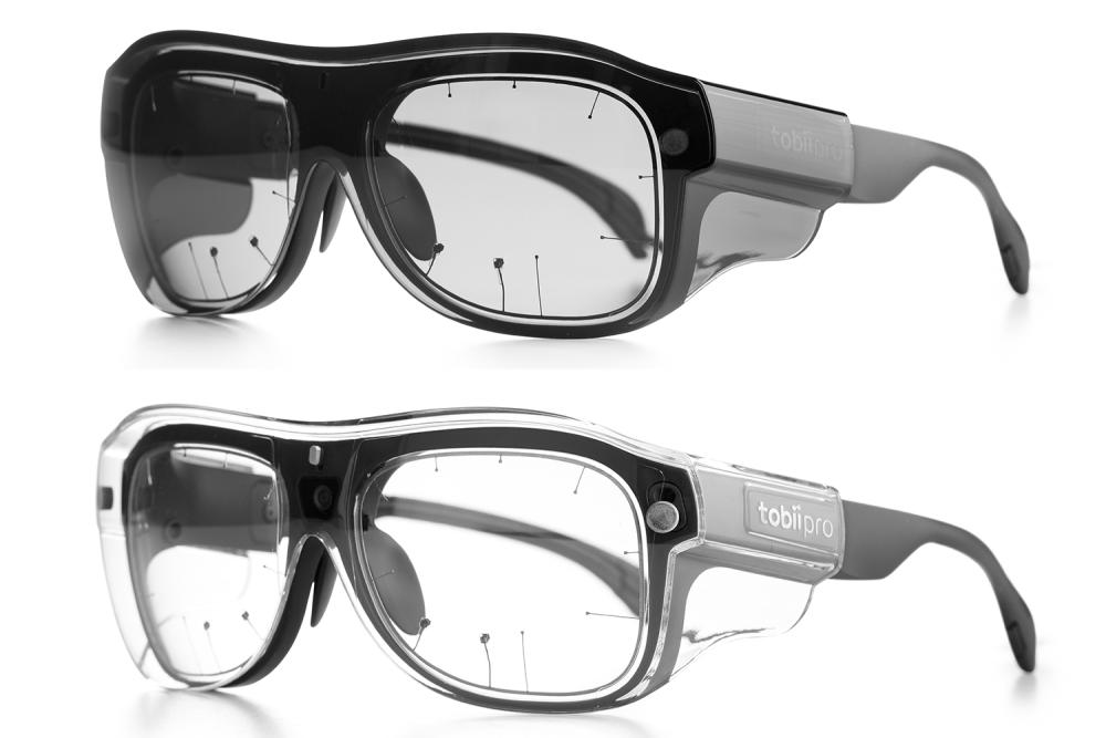 Tobii Pro Glasses 3 with clear and tinted safety lenses