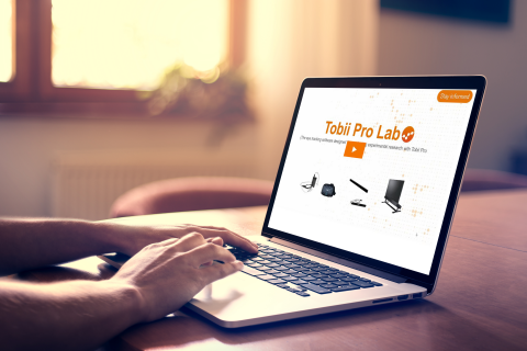 Laptop with Tobii Pro Lab webinar